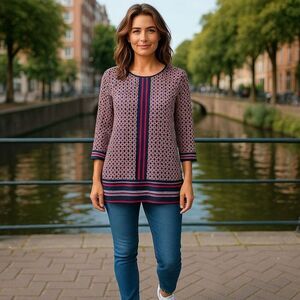 Croft & Barrow Women's Geometric Print multi-Blouse